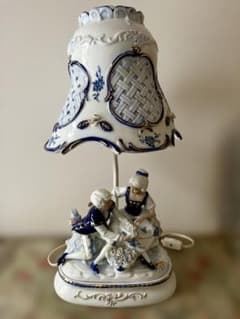 ドマン 電気スタンド ランプ 陶器 貴婦人 レトロ - メルカリ