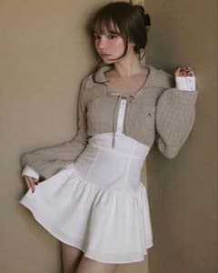 ANDMARY Tess blouse mini dress beige - メルカリ