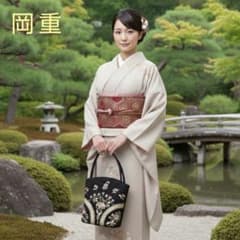 岡重 OKAJIMA 和装バッグ ハンドバッグ 京友禅 シルク 絹 - メルカリ