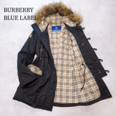 BURBERRY BLUE LABEL✨️ノバチェック裏地 モッズコート 黒 - メルカリ