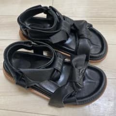 sacai 本革 リボンサンダル ブラック 36 サカイ - メルカリ