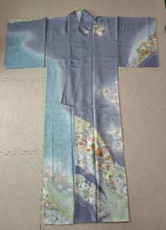 薄紫色 花柄刺繍 訪問着 未着用 裄67 - メルカリ