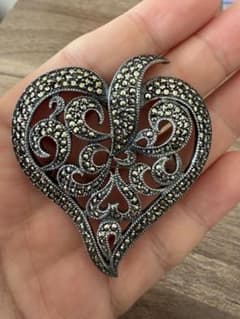 vendome(ヴァンドーム）マーカサイト ブローチsv925 銀製 碌山風