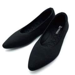 ビバイア VIVAIA ニットパンプス ポインテッドトゥ 黒 23㎝ - メルカリ