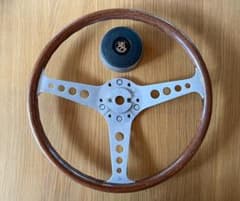 レスレストン グランプリ ウッドステアリング 390mm カラー付き 当時