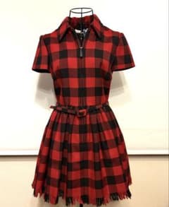 Dior 赤 チェック フリンジ ワンピース ドレス ベルト ラルフローレン