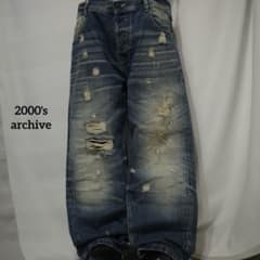 2000's archive grunge denim pants y2k - メルカリ