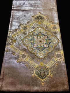 美品】袋帯 蘇州刺繍 相良刺繍 宝相華 上品なローズゴールド光沢あり