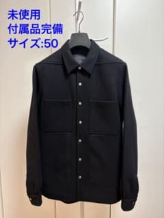 未使用☆付属品完備 アウターシャツ メルトン生地 ブラック / SIZE:50