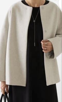 ビアズリー 後ろぷっくりショートコート ライトグレー 0サイズ ☆ 新品