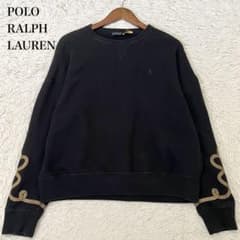 ✨希少✨ポロラルフローレン トレーナー スウェット 刺繍 黒 L 現行QR
