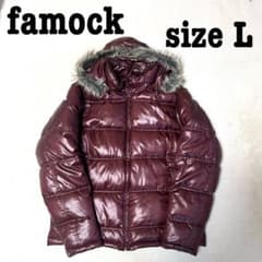 famock ファモック 中綿ダウンジャケット ファー フード サイズL y2k