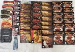 ヒロセ通商レトルトカレー33個+パスタソース4個+麻婆なす丼6個+雑貨 計