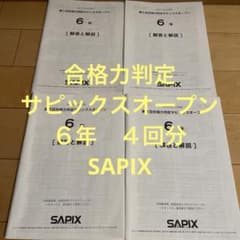 SAPIX 合格力校判定サピックスオープン 6年 4回分 - メルカリ