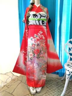 振袖フルセット、鈴乃屋誂製振袖、重ね衿帯揚げ帯締め、袋帯、襦袢