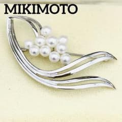 美品⭐️MIKIMOTO ミキモト 真珠 ベビーパール ブローチ シルバー 10珠