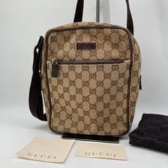 15982✨良品✨グッチ ショルダーバッグ キャンバス Gマーク ベージュ