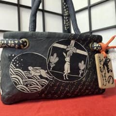 和兎 一閑張り バッグ かごバッグ ハンドバッグ 和柄 かわいい 日本