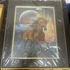 スプレーアートエデン 入手困難 原画馬キャンパスサイズ額付 今年の