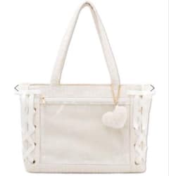 花*様 WEGO ツイードレースアップ痛バッグS オフホワイト - メルカリ