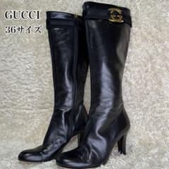 美品】GUCCI ジョッキーブーツ G金具 インターロッキング 黒 23cm