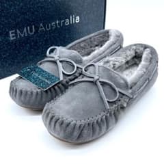 未使用タグ付✨EMU Australia モカシン スエード ボア 灰 24cm - メルカリ