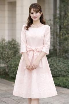 定価61,950円】レース リボン付 ピンク ワンピース トゥービーシック