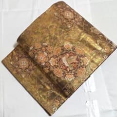 A◇着物くつろぎ 正倉院文様 金糸 引箔 華文 六通 正絹 フォーマルな