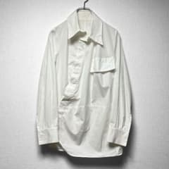 ヨウジヤマモトファム 斜めボタン 変形デザインシャツ スナップボタン