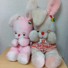 超レトロ○昭和レトロ 三英トイ ウサギのぬいぐるみ 2点セット - メルカリ