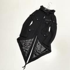 BPN ブラックピースナウ 黒 燕尾 ファー・フーディ コート M - メルカリ