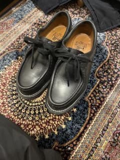 黒 レザー チロリアンシュ-ズ 安藤製靴 OR-1 - メルカリ