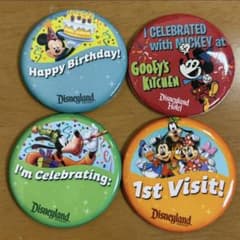 ディズニー アナハイム アメリカ 缶バッチ 缶バッジ 誕生日 ミッキー