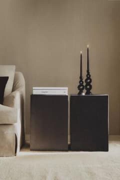 値下展示品 ザラホーム スクエアメタルベース サイドテーブル ブラック