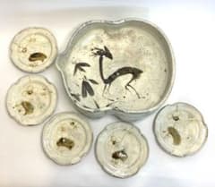 永江港史さん 絵志野焼 鹿 梅 鉢 小皿5枚セット - メルカリ