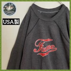 USA製90s鬼フェードスウェットトレーナーオールドデザイン古着