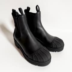 未使用級 ロゴ 厚底 DIOR チェルシーブーツ サイドゴア オールレザー