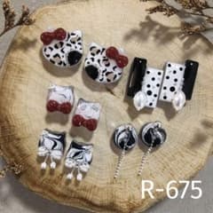 R-675 ✴︎レジンカボション✴︎ブラック5種♡⁎⁺˳ - メルカリ