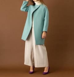 美品】ユナイテッドトウキョウ ハイネックコクーンコート ミント