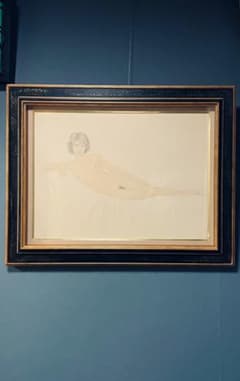 美しい一点物◇栗原喜依子『横たわる』油彩 20号 ◇古径特注額 仁科会