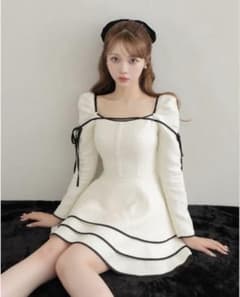 Mme eme Ribbon trim tweed mini onepiece - メルカリ