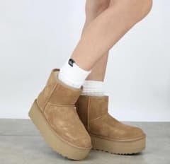 正規品 UGG アグ 厚底 クラシックミニ 24 チェスナット ベージュ