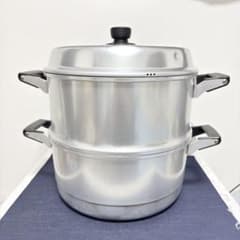 アカオアルミ AKAO 蒸し器 33cm 2段 大型 プロ仕様 料理 厨房 - メルカリ