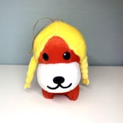 平成レトロ！アフロ犬 ぬいぐるみ サンエックス オサゲ犬 三つ編み