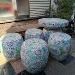 陶器テーブル イス ガーデン ガーデニング 町田市 - メルカリ