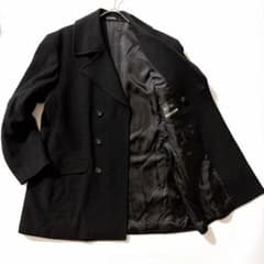 90s初期✨ヨウジヤマモト LQ ウールピーコート ブラック L ダブル