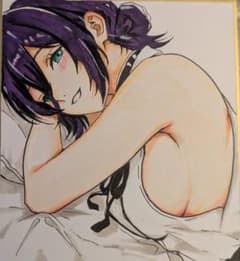 チ*ん様 手描きイラスト チェンソーマン レゼ 色紙 - メルカリ