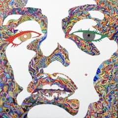 原画 絵画 F30 人物画 アクリル画 現代アート 細密画 大型 一点物