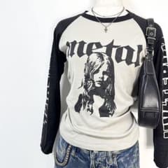 y2k❤️00s HYSTERIC GLAMOUR ガール ロゴ ラグランロンT - メルカリ