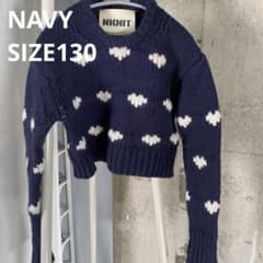 伊勢丹限定 NKNIT pattern knit ハートニット ネイビー 130 - メルカリ
